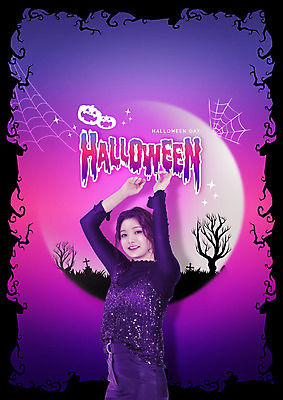 PSD 나무 편집이미지 여자 분홍색 호박 한명 상반신 20대 성인 파티 보라색 만세 할로윈 한국인 거미줄 잭오랜턴 성인여자한명만 이미지편집 식물 1 컬러 채소 모션 사람 동양인 이벤트 청년 여자한명만 성인여자만 파일형식