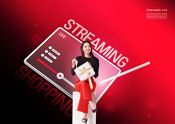 전신 PSD 편집이미지 여자 리본 모바일 한명 20대 성인 빨간색 선물상자 쇼핑 태블릿 세일 한국인 온라인쇼핑 모바일쇼핑 동영상 성인여자한명만 스트리밍 숍스트리밍 라이브커머스 온택트 이미지편집 1 컬러 선물 사람 동양인 청년 전자제품 스마트기기 상자 방송 온라인 여자한명만 성인여자만 파일형식