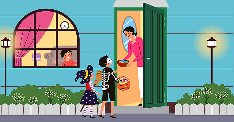 전신 여자 남자 어린이 시계 일러스트 창문 호박 전등 조명 주택 사탕 사람 여러명 성인 소파 컬러풀 분장 문 거울 할로윈 커튼 화단 방문 코스프레 국내일러스트 AI파일 컬러 다수 채소 의자 디저트 건물 파일형식 벡터