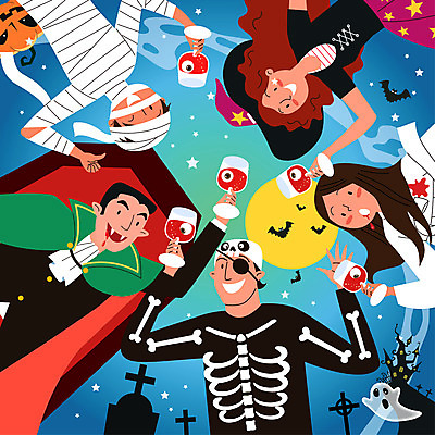 여자 남자 별 십자가 술잔 일러스트 해골 사람 여러명 상반신 컬러풀 분장 파티 할로윈 보름달 무덤 성 유령 처녀귀신 건배 마녀 박쥐 드라큘라 미라 코스프레 국내일러스트 AI파일 자연요소 건축물 컬러 다수 포유류 잔 뼈 이벤트 달 파일형식 벡터