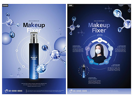 템플릿 여자 ZIP 리플렛 한명 팜플렛 성인 파란색 화장품 한국인 물방울 전단템플릿 전단 성인여자한명만 인디자인 INDD 메이크업픽서 이미지템플릿 1 컬러 사람 동양인 뷰티 홍보물 여자한명만 성인여자만 파일형식