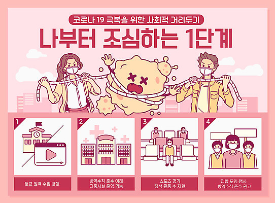 여자 남자 분홍색 일러스트 모바일 마스크 상반신 두명 생활 모임 바이러스 사회이슈 박테리아 방역 코로나바이러스 사회적거리두기 생활방역 원격수업 델타변이바이러스 국내일러스트 AI파일 교육 캠페인 컬러 컨셉 의학 사람 온라인강의 원격 파일형식 벡터