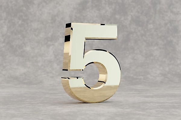 포토 JPG 해외이미지 캐릭터 알파벳 백그라운드 일러스트 사람없음 빛 반짝임 숫자 반사 3D 금속 황금 만들기 5 광택 타입 고립 콘크리트 해외202009 해외포토 문자 영어 모션 재질 디지털합성 파일형식