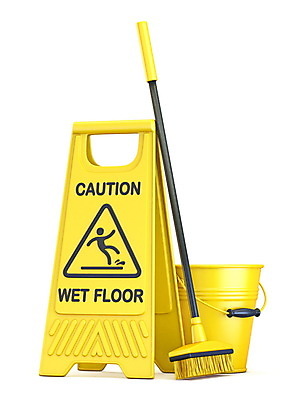 포토 JPG 해외이미지 컨셉 바닥 경고 사람없음 위험 플라스틱 청소도구 빗자루 양동이 오브젝트 예방 조심 경고문 미끄럼주의 해외202009 해외포토 재질 도구 청소 파일형식