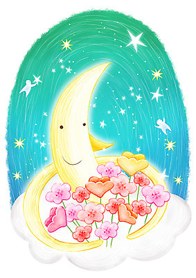 자연요소 PSD 구름 꽃 백그라운드 꽃밭 일러스트 상상 요정 세로 반짝임 판타지 달 하트 국내일러스트 모양 식물 모션 파일형식