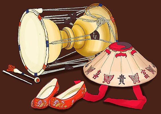 PSD 문자 모자 한국문화 포스터 전통문화 문화 예술 악기 음악 백그라운드 무늬 일러스트 문화예술 타악기 전통소품 국악기 사람없음 가로 전통문양 한자 고무신 장구 꽃신 나비문양 어우동모자 장구채 국내일러스트 모자_잡화 동양문화 전통 문양 잡화 신발 한국 국악 오브젝트 파일형식