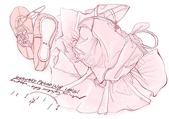 PSD 잡화 옷 포스터 문화 예술 분홍색 컬러 백그라운드 신발 일러스트 문화예술 사람없음 가로 춤 발레 발레복 토슈즈 발레옷 국내일러스트 파일형식