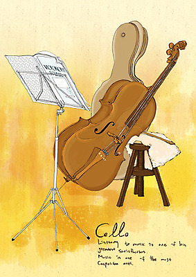 PSD 포스터 문화 예술 악기 음악 백그라운드 연주 의자 가방 일러스트 현악기 문화예술 사람없음 세로 상자 공연 보면대 악보 활 첼로 연주회 국내일러스트 잡화 가구 이벤트 음악회 파일형식 찰현악기