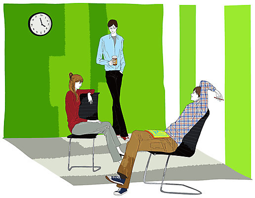 EPS 라이프스타일 여자 남자 여유 커피 시계 의자 일러스트 회사 비즈니스 휴식 실내 사람 가로 캐주얼 세명 비즈니스라이프 사무실 직장인 비즈니스맨 휴게실 벽시계 문서 파일 기지개 테이크아웃 국내일러스트 직업 옷 감정 음료 가구 컨셉 모션 내부 생활 파일형식 벡터