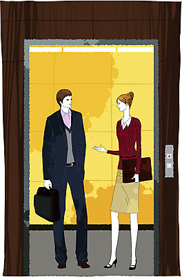 EPS 라이프스타일 공공시설 여자 남자 서류가방 가방 일러스트 회사 비즈니스 실내 대화 사람 정장 두명 세로 비즈니스라이프 모임 직장인 비즈니스맨 비즈니스우먼 엘리베이터 국내일러스트 직업 잡화 옷 말하기 내부 생활 시설 파일형식 벡터