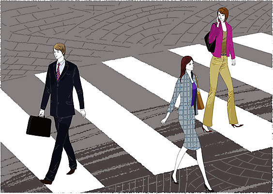 EPS 라이프스타일 여자 남자 서류가방 가방 일러스트 비즈니스 거리 사람 정장 야외 가로 세명 비즈니스라이프 걷기 직장인 비즈니스맨 비즈니스우먼 횡단보도 출근 퇴근 외근 국내일러스트 직업 잡화 옷 모션 생활 업무 보행로 출퇴근 파일형식 벡터