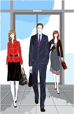 EPS 라이프스타일 여자 남자 가방 일러스트 회사 비즈니스 출입구 실내 사람 정장 세로 세명 비즈니스라이프 걷기 직장인 비즈니스맨 비즈니스우먼 복도 문서 파일 출근 국내일러스트 직업 잡화 옷 모션 내부 생활 출퇴근 파일형식 벡터