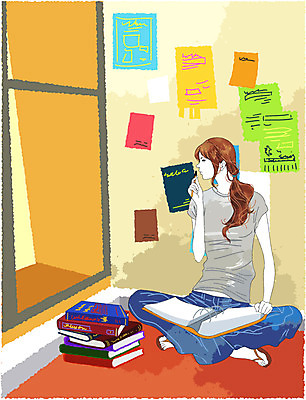 EPS 학생 라이프스타일 여자 대학생 일러스트 창문 학교 대학생라이프 알림판 실내 한명 사람 20대 성인 책 캐주얼 세로 필기구 펜 캠퍼스라이프 교과서 대학교 파일 교정 청년만 청년여자만 청년여자한명만 성인여자한명만 국내일러스트 1 옷 교육 문구용품 교재 청년 내부 생활 여자만 여자한명만 성인여자만 성인만 파일형식 벡터