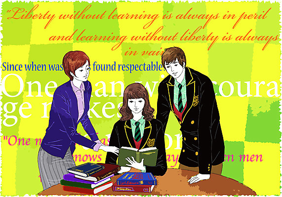 EPS 학생 라이프스타일 여자 교육 남자 교복 일러스트 학교 청소년 탁자 고등학생 수업 대학생라이프 사람 책 가로 세명 캠퍼스라이프 교사 강의 책상 교과서 대학교 십대만 국내일러스트 직업 옷 대학생 가구 교재 생활 파일형식 벡터