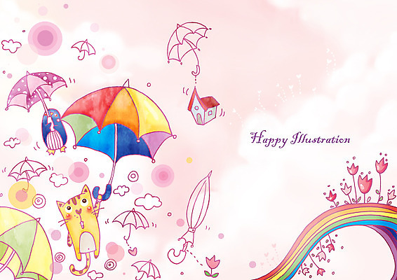 PSD 동물 척추동물 육지동물 영어 꽃 선 백그라운드 무지개 일러스트 우산 포유류 상상 주택 사람없음 건물 가로 판타지 고양이 공백 비행 펭귄 국내일러스트 자연요소 식물 문자 건축물 조류 반려동물 파일형식