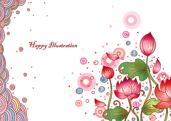 PSD 식물 영어 꽃잎 꽃 백그라운드 잎 꽃백그라운드 일러스트 상상 연꽃 사람없음 가로 판타지 공백 원형 연잎 공기방울 국내일러스트 도형 문자 파일형식