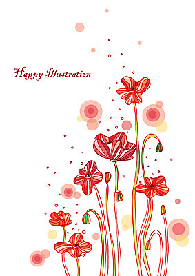 PSD 식물 영어 꽃 컬러 백그라운드 꽃백그라운드 일러스트 상상 사람없음 빨간색 세로 판타지 공백 원형 양귀비 국내일러스트 도형 문자 파일형식