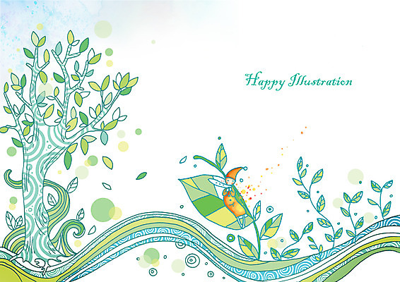 PSD 나무 식물 영어 컬러 백그라운드 잎 연주 곡선 일러스트 상상 나뭇잎 요정 한명 가로 초록색 판타지 공백 원형 피리 가상인물 국내일러스트 도형 문자 1 선 음악 사람 목관악기 파일형식