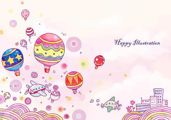 PSD 식물 구름 영어 꽃 백그라운드 일러스트 항공교통 상상 비행기 빌딩 사람없음 건물 가로 판타지 공백 기구 열기구 비행 원형 국내일러스트 자연요소 도형 문자 건축물 교통수단 대중교통 파일형식