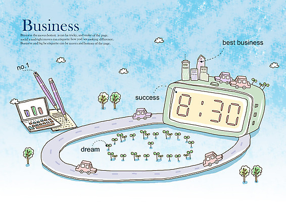 PSD 시계 백그라운드 일러스트 회사 비즈니스 자동차 성공 사람없음 노트북 연필 꿈 시간 목표 디지털시계 국내일러스트 육상교통 컨셉 학용품 전자제품 필기구 파일형식