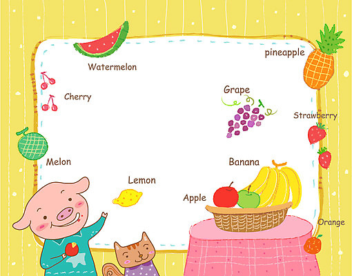 EPS 동물 문자 척추동물 육지동물 알파벳 영어 교육 열매 점선 오렌지 과일 일러스트 포유류 교과목 탁자 딸기 포도 수박 프레임 바나나 틀 영어교육 사람없음 가로 단어 바구니 돼지 체리 사과 설치류 멜론 레몬 다람쥐 영어교실 국내일러스트 식물 선 가구 수업 파일형식 벡터