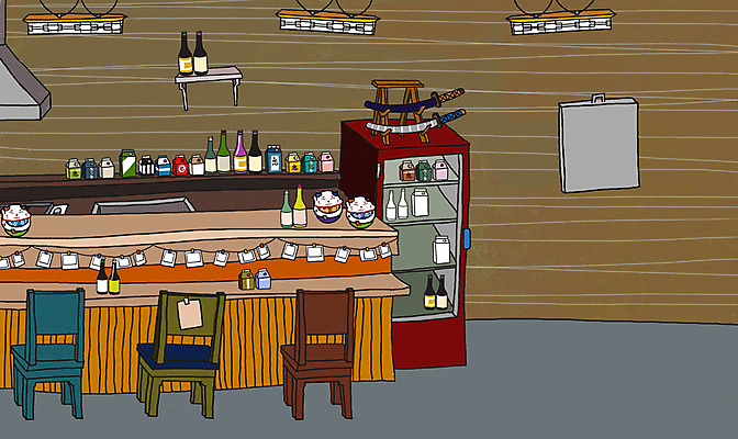 PSD 그릇 백그라운드 의자 일러스트 탁자 술병 선반 실내 사람없음 생활 장식 전자제품 인테리어 식당 공간 가전제품 술집 칼 병 냉장고 폴라로이드사진 사케 리빙백그라운드 생활공간 일식집 주점 국내일러스트 식기 디자인 가구 병_용기 주류 내부 상점 폴라로이드 파일형식