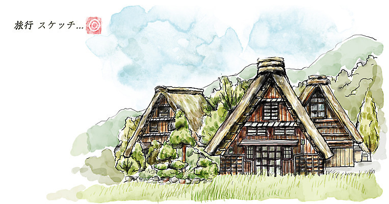 PSD 나무 전통 건축물 아시아 여유 여행 일러스트 휴식 산 주택 초가집 잔디 사람없음 건물 일본 일본여행 과거 교토 국내일러스트 식물 건축 감정 나라 해외여행 컨셉 한옥 파일형식