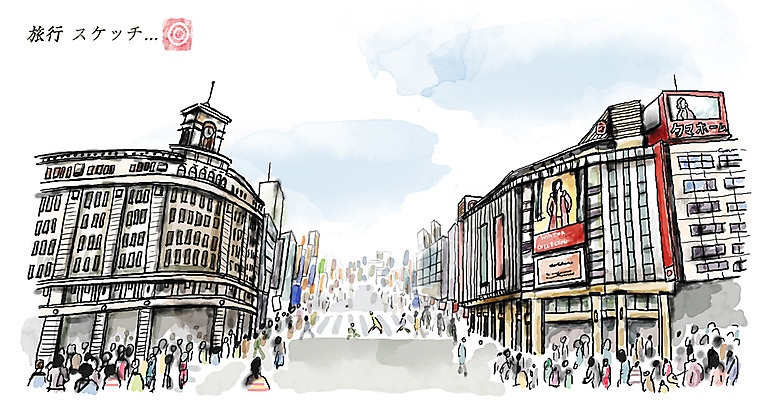 PSD 건축물 아시아 여유 여행 일러스트 휴식 거리 사람 빌딩 여러명 성인 건물 일본 보행자 횡단보도 도쿄 일본여행 과거 긴자 긴자거리 국내일러스트 건축 감정 나라 해외여행 다수 컨셉 보행로 파일형식