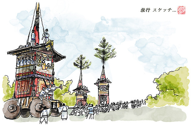 PSD 나무 건축물 아시아 여유 여행 일러스트 하늘 휴식 사람 여러명 성인 건물 조형물 일본 축제 일본여행 과거 교토 기온마쓰리축제 행진 국내일러스트 식물 건축 감정 나라 해외여행 다수 컨셉 모션 미술 파일형식