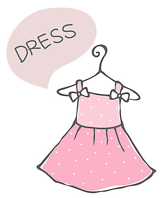 EPS 아이콘 영어 드레스 옷 원피스 영어교육 사람없음 단어 치마 옷걸이 여성복 라인아이콘 오브젝트 2D아이콘 문자 교육 하의 파일형식 벡터