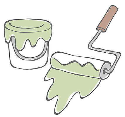 EPS 아이콘 직업 생활용품 사람없음 페인트 색칠 칠 페인트칠 라인아이콘 오브젝트 롤러 페인트공 2D아이콘 페인팅 파일형식 벡터