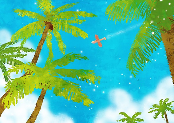 주간 PSD 나무 식물 구름 사계절 계절 로우앵글 백그라운드 일러스트 자연 하늘 풍경 사람없음 야외 여름 야자수 여름풍경 열대식물 국내일러스트 자연요소 뷰포인트 생태계 파일형식 여름_계절