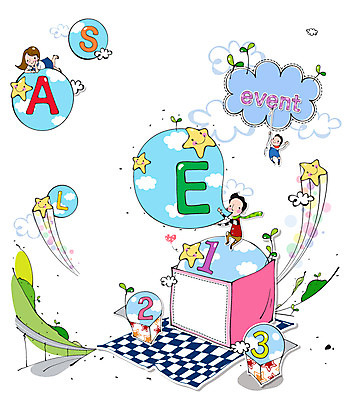 EPS 식물 구름 알파벳 영어 여자 교육 남자 별 어린이 일러스트 상상 하늘 영어교육 사람 이벤트 세명 숫자 새싹 수학 어린이만 국내일러스트 자연요소 문자 교과목 파일형식 벡터