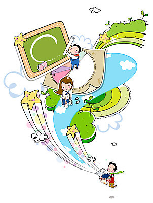 EPS 식물 구름 여자 남자 별 어린이 일러스트 알림판 사람 이벤트 세명 상자 새싹 칠판 풀 계획표 종이상자 분필 스타 칠판지우개 어린이만 국내일러스트 자연요소 계획 초크 파일형식 벡터