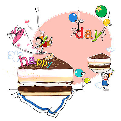 EPS 접시 기념일 남자 행복 어린이 음식 빵 일러스트 폭죽 사람 소년 두명 파티 케이크 고깔모자 조각케이크 잔치 손수건 풍선 남자만 어린이만 소년만 국내일러스트 모자_잡화 식기 감정 디저트 이벤트 파일형식 벡터