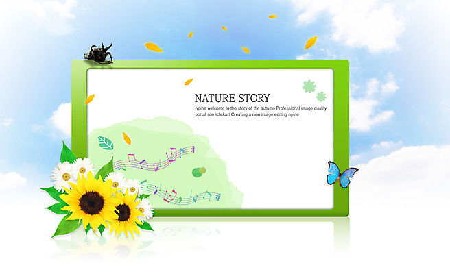 PSD 식물 구름 편집 편집이미지 웰빙 꽃잎 꽃 나비 곤충 백그라운드 음표 자연 하늘 나뭇잎 해바라기 프레임 국화 틀 사람없음 가로 공백 합성 오선지 하늘소 이미지편집 자연요소 동물 기호 음악 잎 악보 생태계 오선 파일형식