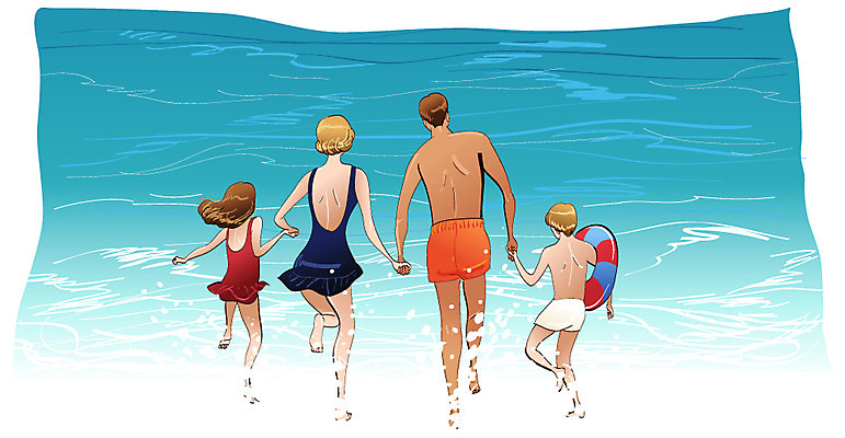 EPS 주간 전신 라이프스타일 계절 여자 남자 수영복 딸 아들 어린이 바다 여행 일러스트 가족 물놀이 엄마 휴가 서기 사람 소녀 소년 여러명 야외 여름 여름휴가 바캉스 달리기 빈티지 아빠 튜브 국내일러스트 자연요소 옷 다수 컨셉 관계 모션 놀이 생활 파일형식 벡터 여름_계절