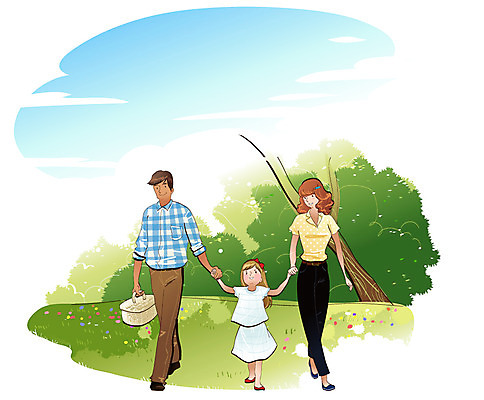 EPS 주간 나무 식물 구름 라이프스타일 여자 남자 딸 행복 어린이 일러스트 가족 하늘 엄마 휴식 사람 소녀 야외 세명 소풍 바구니 손잡기 화목 빈티지 아빠 외출 국내일러스트 자연요소 감정 컨셉 관계 모션 생활 야외활동 파일형식 벡터