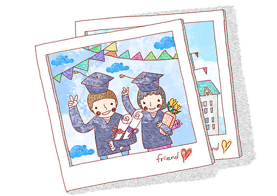 PSD 구름 학생 여학생 여자 교육 남자 남학생 꽃다발 일러스트 학사모 졸업 청소년 졸업식 졸업생 사람 두명 10대 가로 친구 축하 졸업가운 졸업장 브이 폴라로이드사진 졸업사진 졸업선물 기념사진 십대만 국내일러스트 자연요소 모자_잡화 꽃 컨셉 관계 선물 손짓 가운 폴라로이드 파일형식