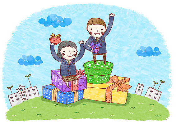 PSD 구름 학생 여학생 여자 교육 남자 교복 남학생 일러스트 학교 청소년 선물 사람 초원 두명 건물 10대 가로 선물상자 상자 새싹 입학 신입생 입학생 십대만 국내일러스트 자연요소 식물 건축물 옷 파일형식