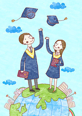 PSD 구름 학생 여자 교육 남자 꽃 지구 대학생 무지개 일러스트 학사모 졸업 졸업식 졸업생 사람 빌딩 두명 건물 세로 글로벌 졸업가운 졸업장 글로벌교육 국내일러스트 자연요소 식물 모자_잡화 건축물 가운 파일형식