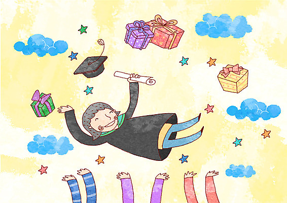 주간 PSD 구름 학생 손 여자 교육 별 일러스트 학사모 졸업 청소년 졸업식 졸업생 선물 한명 사람 야외 신체부위 10대 가로 선물상자 상자 축하 졸업가운 졸업장 헹가래 십대만 국내일러스트 자연요소 모자_잡화 1 컨셉 가운 파일형식