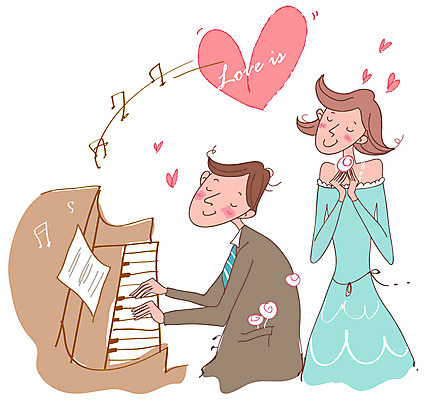 EPS 커플 드레스 여자 남자 악기 음악 연주 데이트 음표 일러스트 사랑 사람 정장 이벤트 20대 성인 두명 파티 음악감상 하트 건반 피아노 건반악기 악보 청년만 성인만 국내일러스트 모양 기호 옷 감정 관계 문화예술 청년 감상 파일형식 벡터