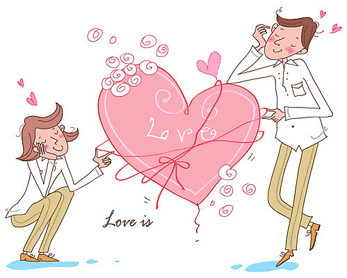 EPS 커플 옷 여자 남자 일러스트 사랑 사람 20대 성인 두명 캐주얼 하트 끈 커플티 커플룩 청년만 성인만 국내일러스트 모양 감정 관계 청년 파일형식 벡터