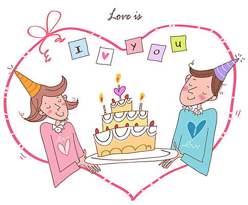 EPS 커플 옷 여자 기념일 남자 음식 일러스트 사랑 사람 이벤트 캐주얼 파티 케이크 하트 생일파티 생일 커플티 국내일러스트 모양 감정 관계 디저트 커플룩 파일형식 벡터