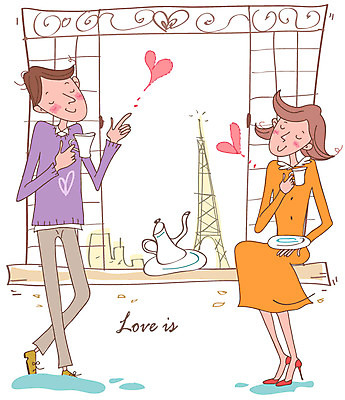 EPS 그릇 접시 커플 여자 남자 여유 커피 일러스트 창문 주전자 휴식 사랑 사람 풍경 20대 성인 두명 캐주얼 탑 하트 도시 커피잔 청년만 성인만 국내일러스트 모양 식기 건축물 옷 감정 음료 컨셉 관계 주방용품 잔 청년 파일형식 벡터