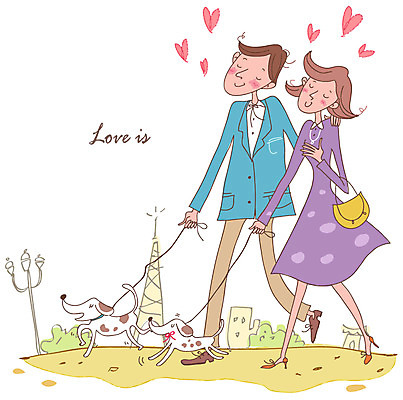 EPS 동물 커플 원피스 공원 공공시설 여자 남자 가로등 가방 데이트 일러스트 조명 사랑 사람 풍경 정장 20대 성인 두명 산책 핸드백 하트 도시 개 강아지 청년만 성인만 국내일러스트 모양 잡화 옷 감정 포유류 관계 휴식 청년 반려동물 시설 파일형식 벡터