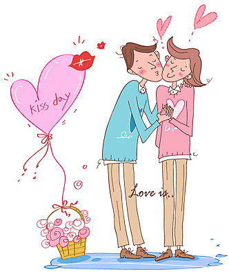 EPS 커플 옷 여자 남자 일러스트 키스 사랑 사람 20대 성인 두명 캐주얼 하트 입술 커플티 꽃바구니 풍선 입술모양 키스데이 청년만 성인만 국내일러스트 모양 꽃 감정 관계 데이이벤트 청년 신체부위 바구니 애정표현 커플룩 파일형식 벡터