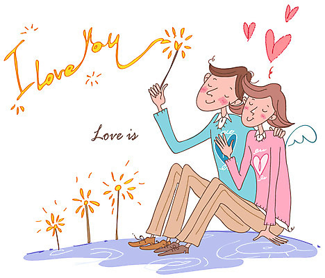 EPS 커플 옷 여자 남자 날개 데이트 일러스트 폭죽 불꽃놀이 사랑 사람 20대 성인 두명 캐주얼 하트 커플티 아이러브유 청년만 성인만 국내일러스트 모양 감정 관계 놀이 청년 커플룩 파일형식 벡터