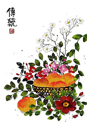 PSD 나무 식물 문자 한국전통 전통 꽃 아시아 백그라운드 잎 과일 일러스트 나뭇잎 꽃나무 사람없음 세로 바구니 한자 나뭇가지 동양화 오브젝트 매화 복숭아 낙관 동백 직인 국내일러스트 나라 한국 미술 파일형식